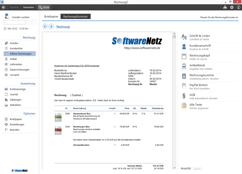 Softwarenetz Rechnung 8 Key