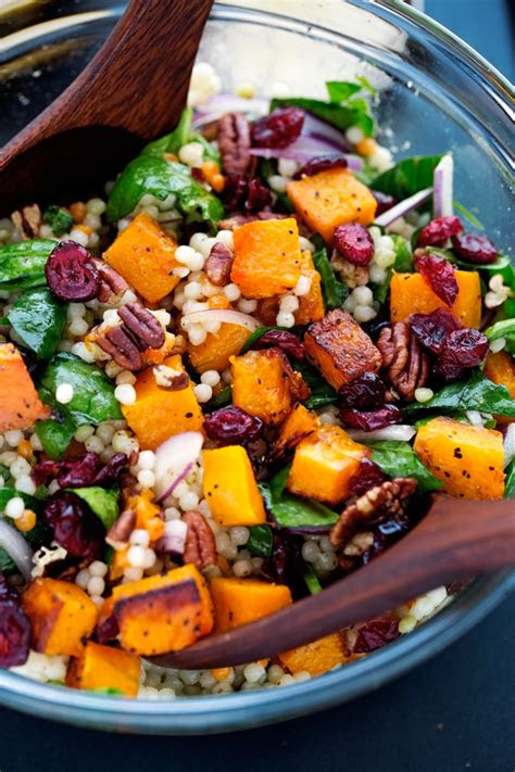 autumn pearl couscous salad roasted butternut squash