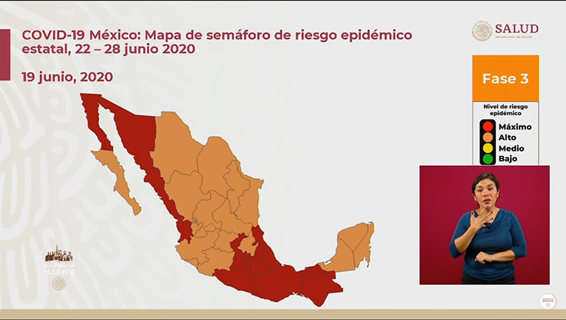 Semáforo Covid-19 en México, 15 estados en rojo y 17 en ...