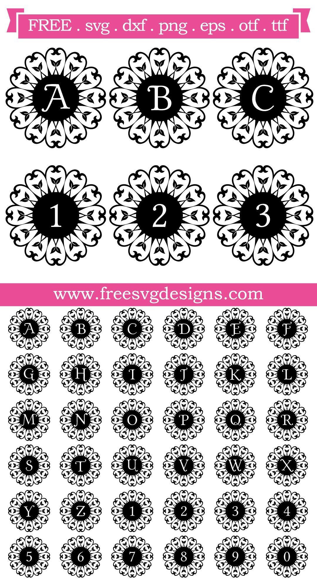 Download Free Svg Files Svg Png Dxf Eps Leaf Love Monogram Font