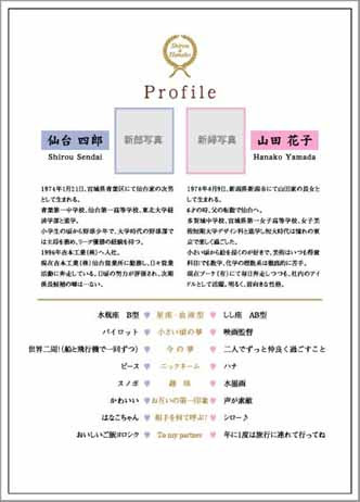 結婚式 席次表 プロフィール