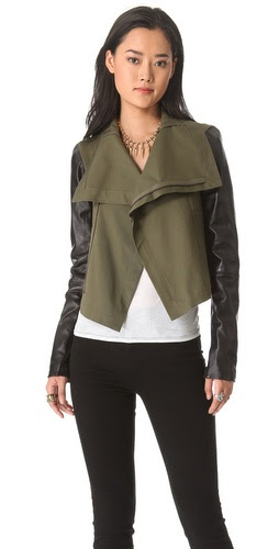 VEDA Max Army Leather Jacket