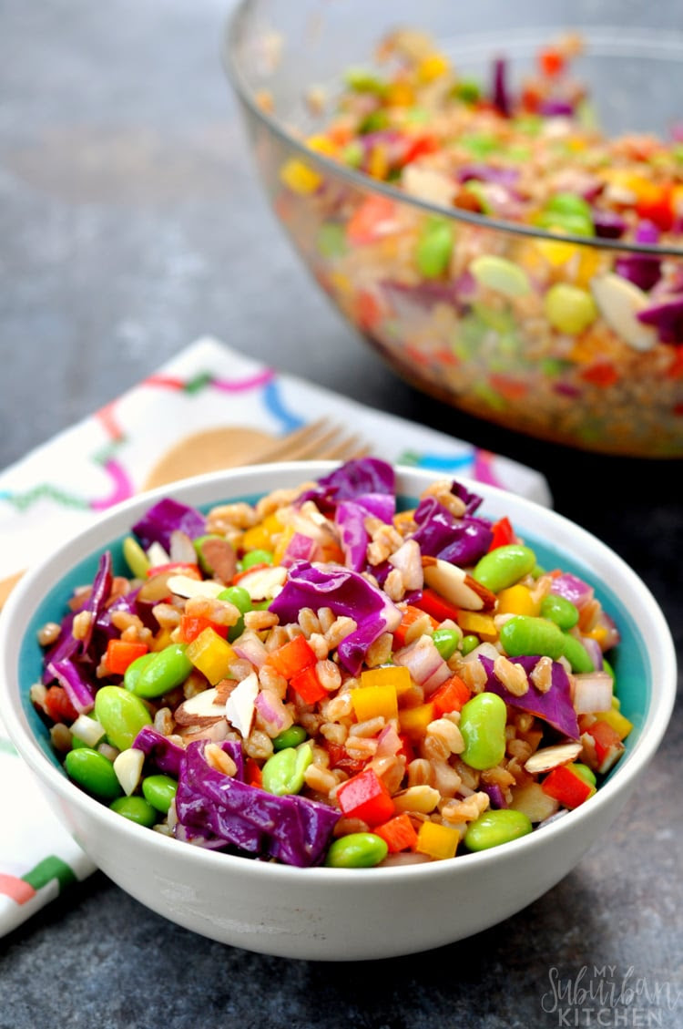 Rainbow Farro Salad-My Suburban Kitchen