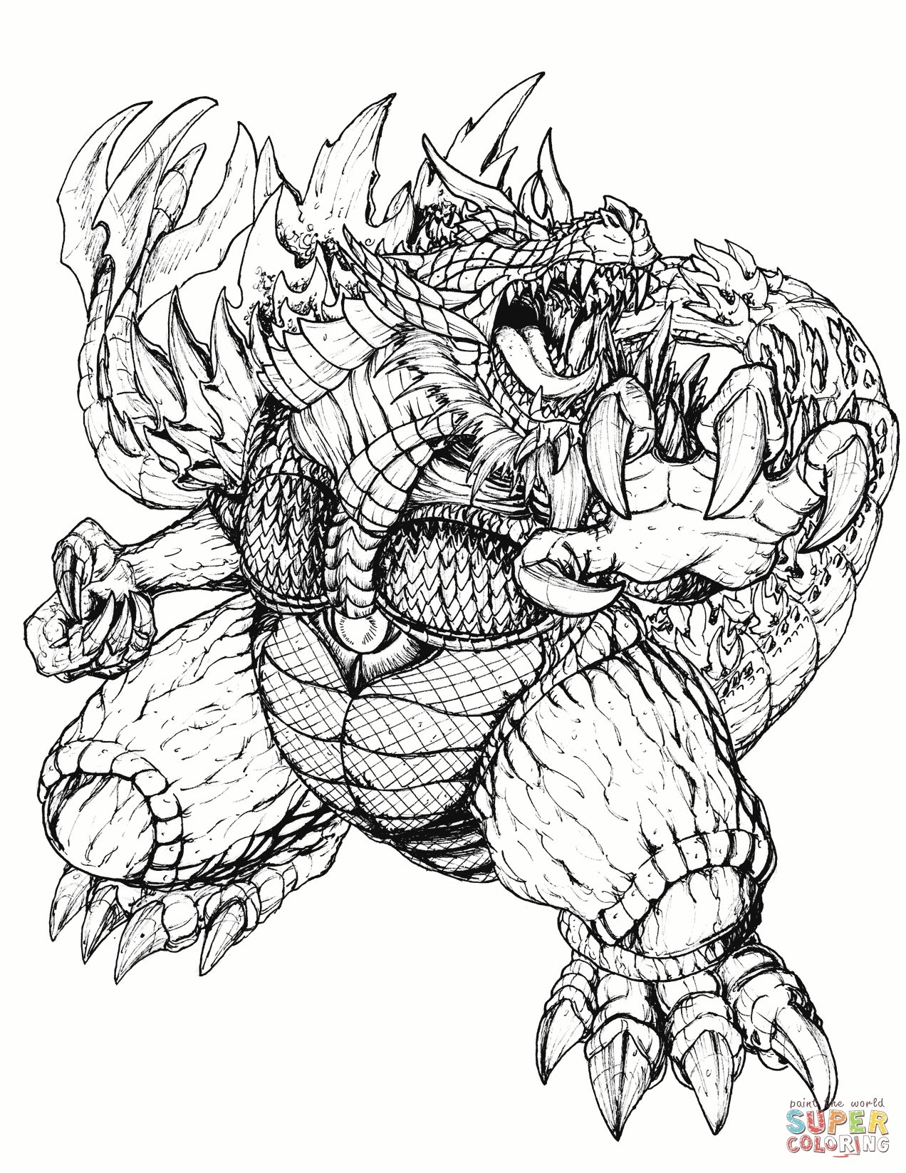 Godzilla 2000 Coloring Pages at GetDrawings | Free download