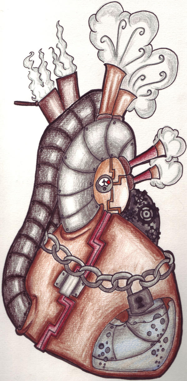Steampunk Heart Tattoo Colours by *Jewbee on deviantART