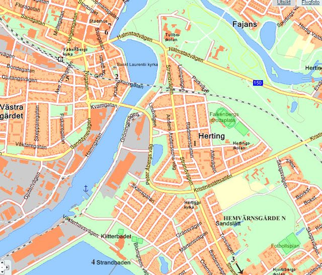 karta över falkenberg Karta över Falkenberg med omnejd