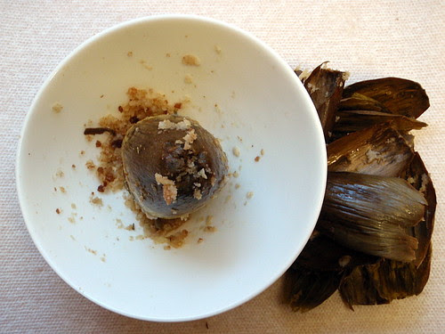 The remains of my stuffed artichoke