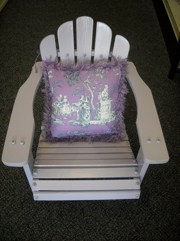 Child's Adirondack Chair - handpainted lavender with detachable 