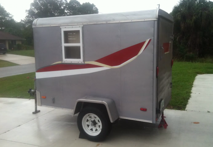 5 Foot By 8 Foot Cargo Trailer Converted Into Small Camper ...