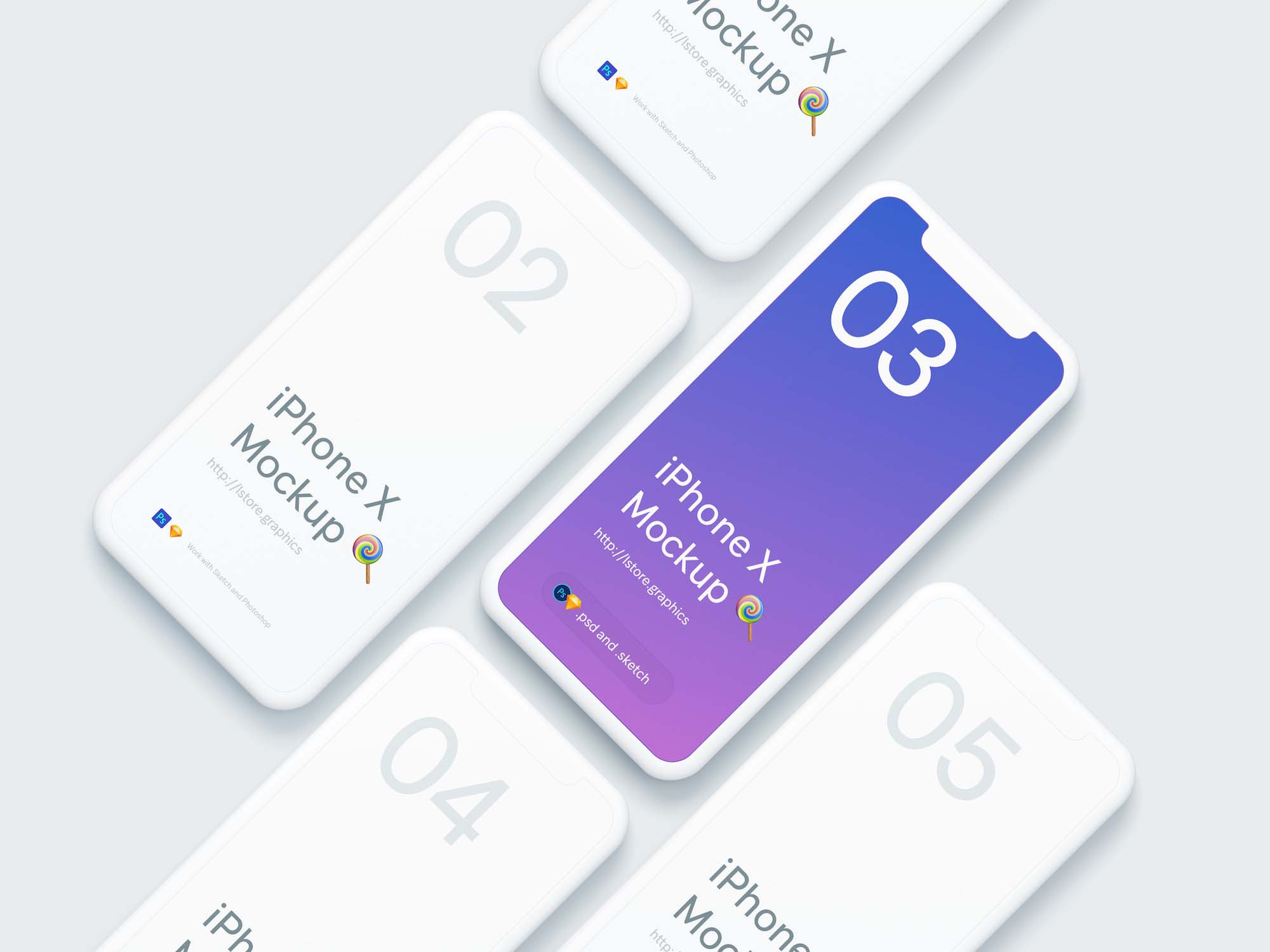 Free Simple iPhone X Mockups (PSD)
