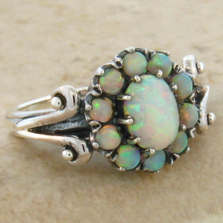 Opal Jewelry: Opal Jewelry Antique Silver