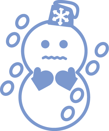 吹雪イラスト 大雪注意報 警報 凍えて寒い雪だるま 可愛い無料イラスト素材集