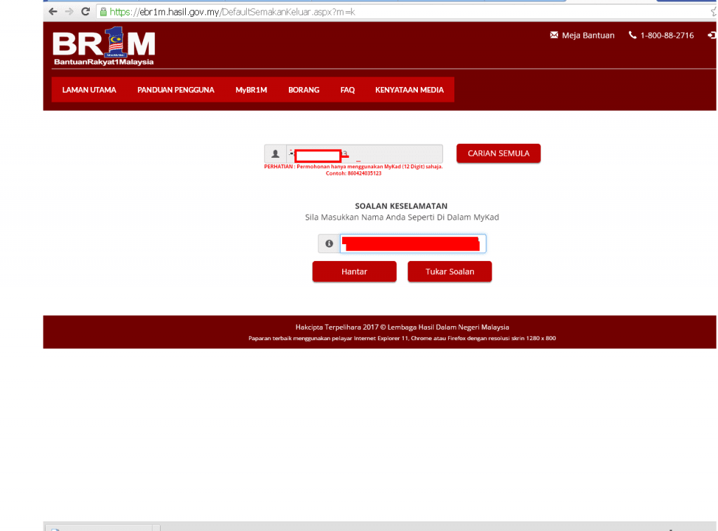 Jadual penuh pembayaran brim (Br1m)dan cara nak tengok 