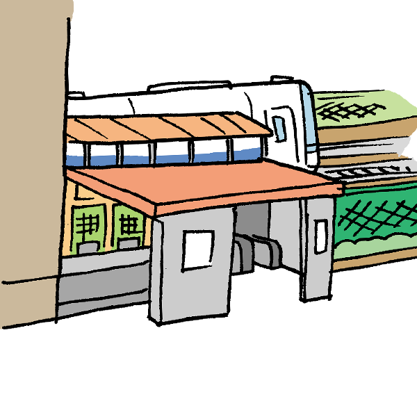駅のイラスト かわいいフリー素材が無料のイラストレイン