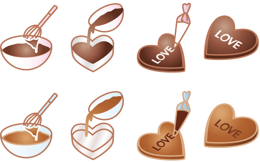 フリーイラスト 8種類の手作りのバレンタインチョコのセットでアハ体験 Gahag 著作権フリー写真 イラスト素材集