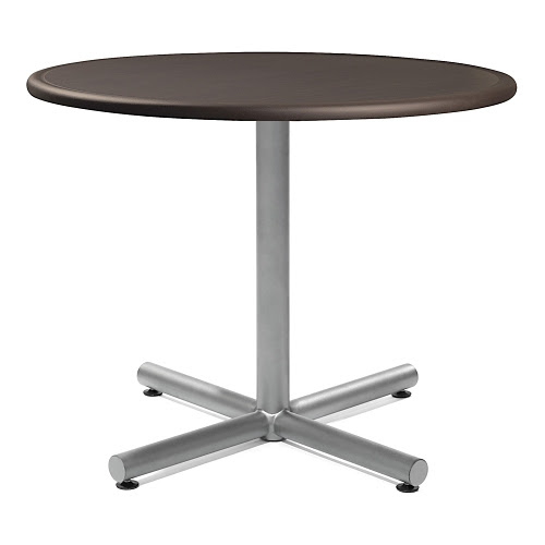 Special Offer Stance Healthcare Tube XBase Dining Table with Bullnose
Edging 42"DIA Candlelight Top/Maple Bullnose Edge/Smooth Silver Base
Before Special Offer Ends