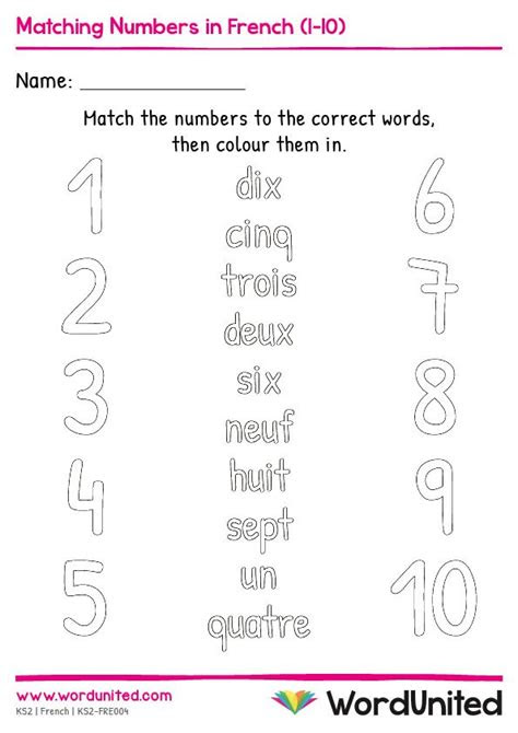 Texas children must reach the age of 5 by september 1 of the target kindergarten entry year. matching numbers in french 1 10 wordunited in 2020 french numbers