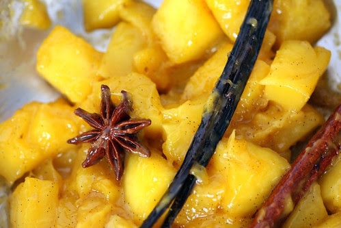 sauteed mango close-up