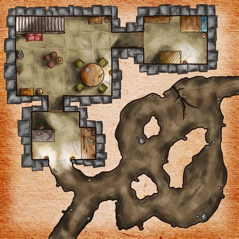 battlemap   basement connected   tunnels complex