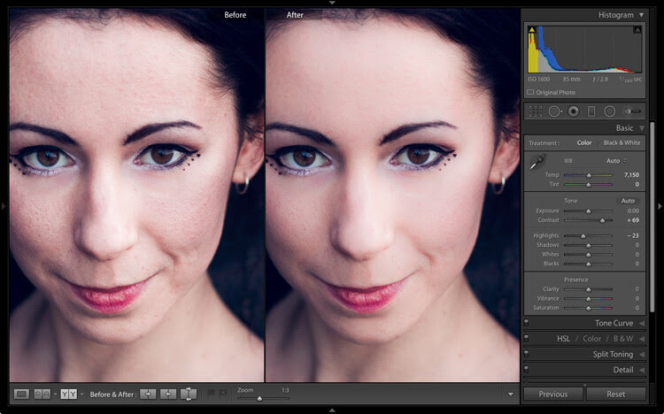 Portrait retouching in Lightroom