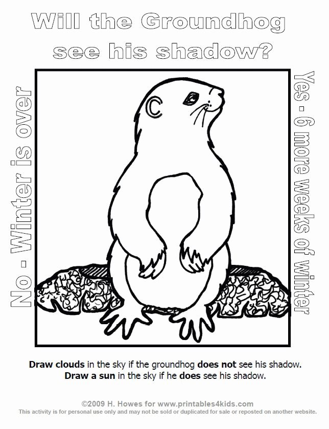 Groundhog Day Coloring Pages Activities - Coloring Home