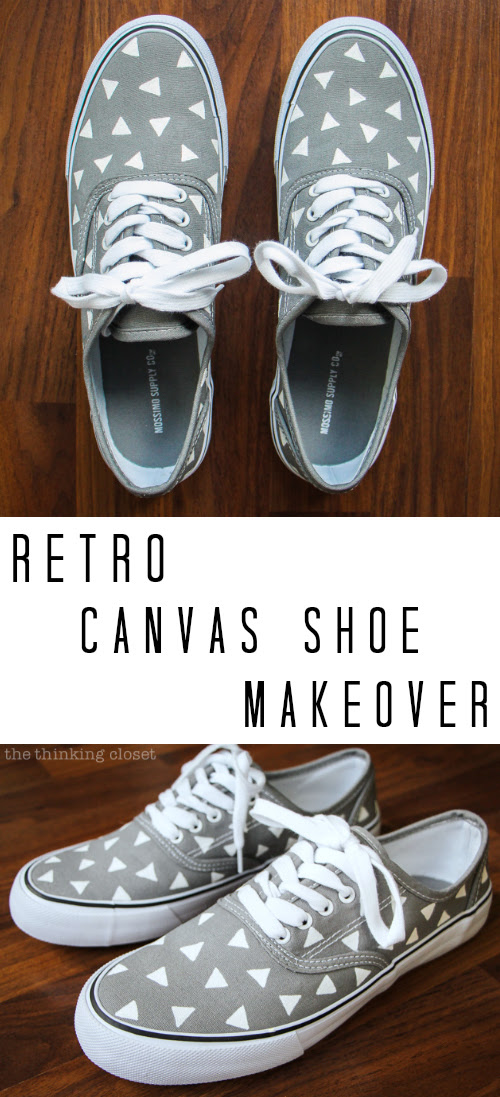 Retro Canvas Shoe Makeover: easy and entertaining tutorial by Lauren from thinkingcloset.com