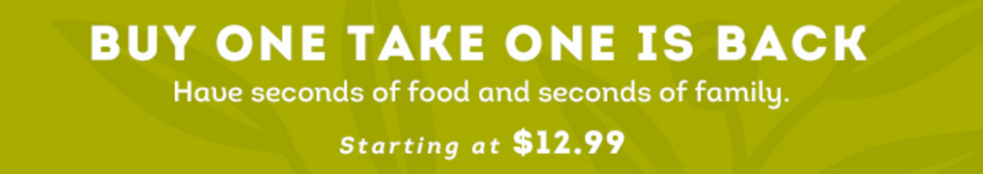 Olive Garden: Buy One Take One is Back!