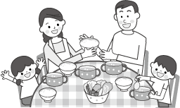 家族 食事のイラスト 無料イラスト フリー素材