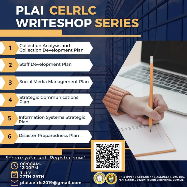 Webinar with 12 CPD points: Writeshop Series 2022 for Filipino Librarians