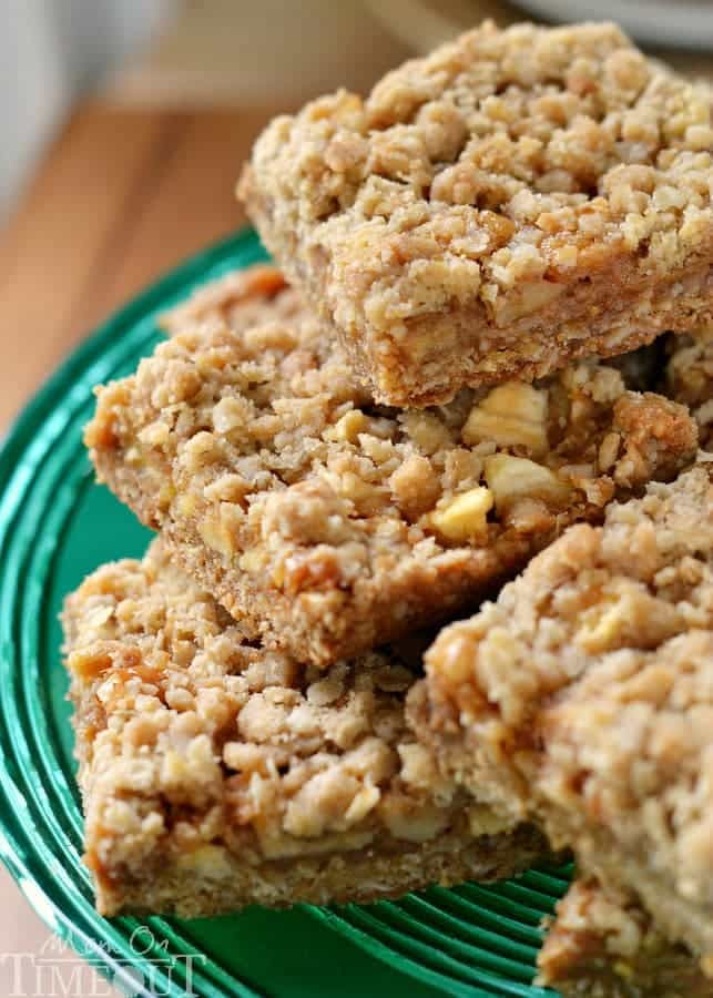 Caramel Apple Oat Bars - Mom On Timeout