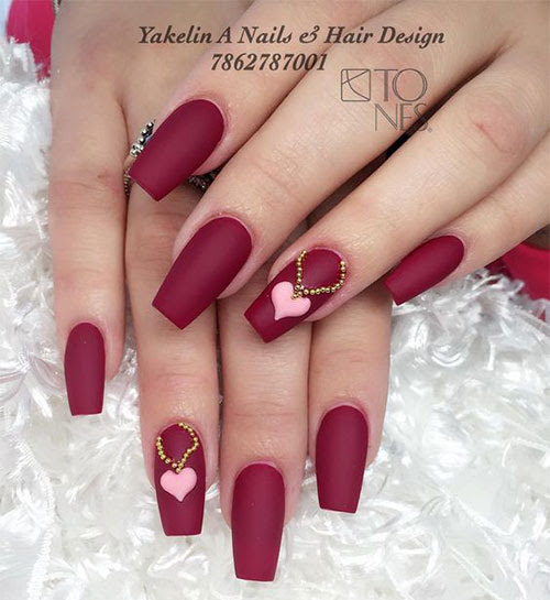 Coffin Valentine's Day Nail Art Designs 2020 | Vday Nails ...