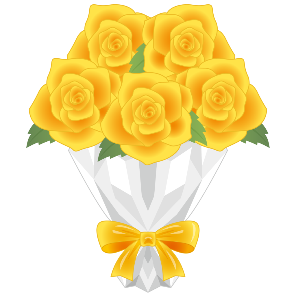 商用フリー 無料イラスト 黄色のバラの花束 Rose09 商用ok フリー素材集 ナイスなイラスト