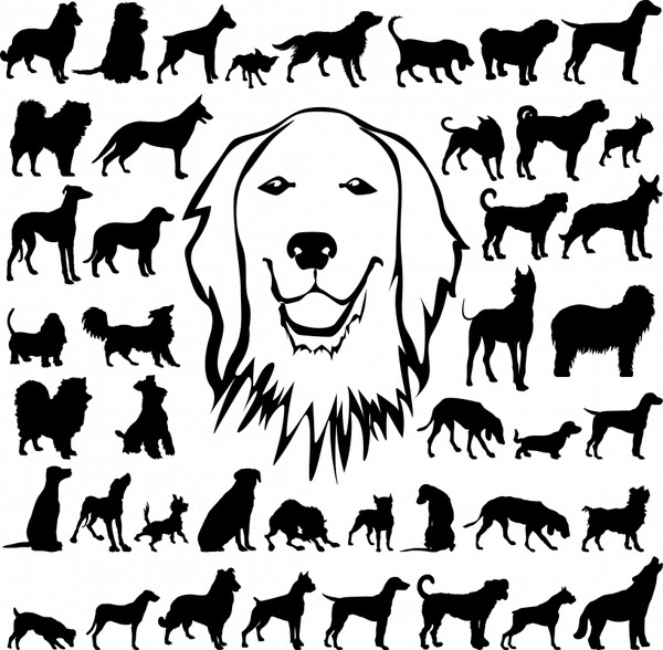 Download Dog silhouettes vector Free vector in Encapsulated PostScript eps ( .eps ) vector illustration ...