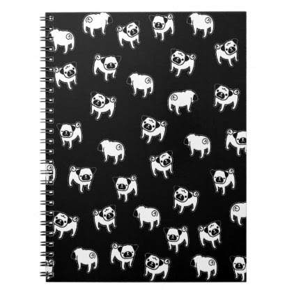 Pug dog pattern spiral notebook