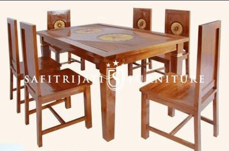  Meja  Makan  Ukir Bunga jepara  Safitri Jati Furniture