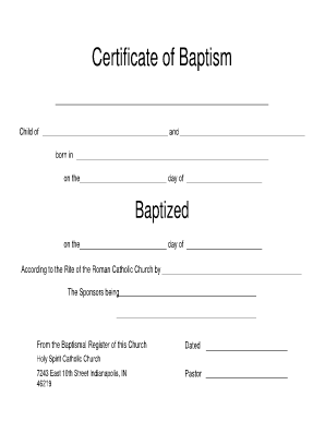 for baptism application form water Page  Catholic  Certificate Full Spirit Fillable Blank Baptismal Holy