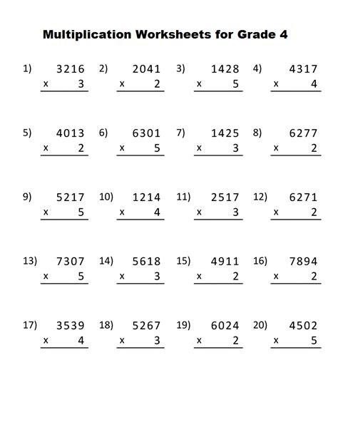  worksheets in multiplication for grade 4 printablemultiplicationcom