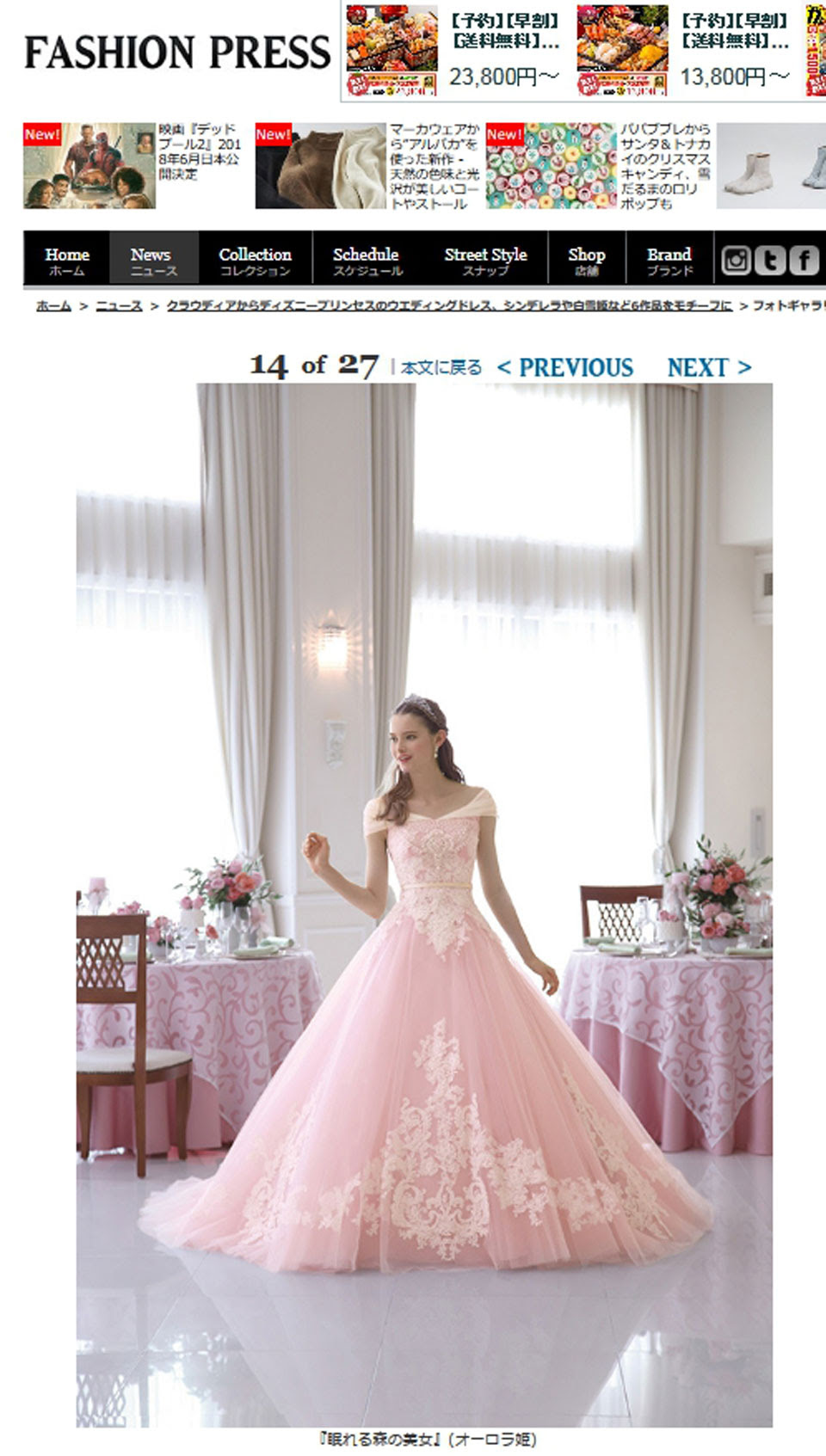 クラウディア ディズニープリンセスドレス スタイリング オーロラ姫 ラブーシュカ ウエディング 印象的な結婚式をプロデュース