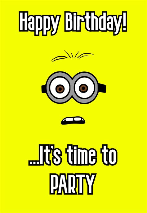 Free birthday invitations to print. printable minions birthday cards printbirthdaycards