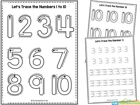  free printable tracing and writing numbers 1 to 10 worksheets home