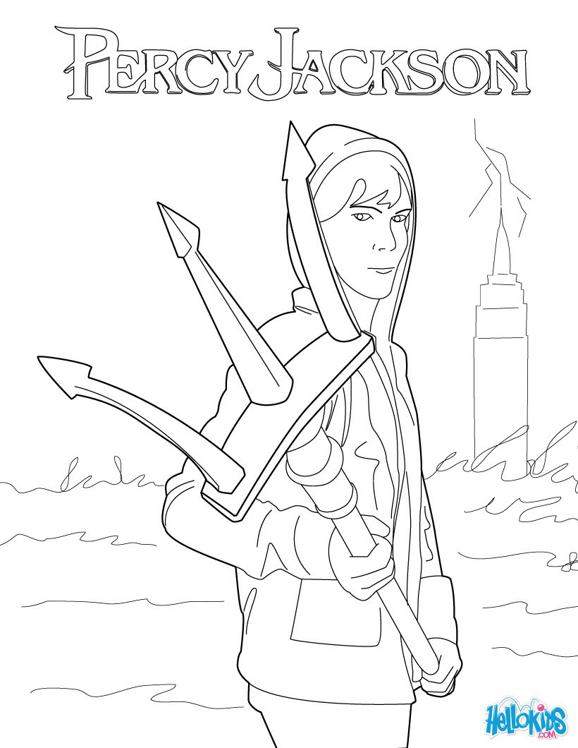 Percy's trident coloring pages - Hellokids.com