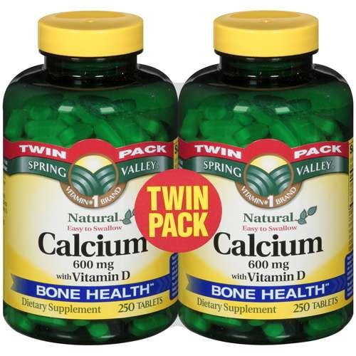 Spring Valley - Calcium 600 mg with Vitamin D 600 mg, Twin Pack, 500 Coated Tablets