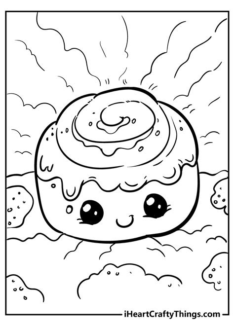 Pretty mushroom designed in kawaii style. printable kawaii coloring pages