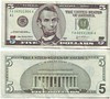 El billete de 5 dólares de Estados Unidos