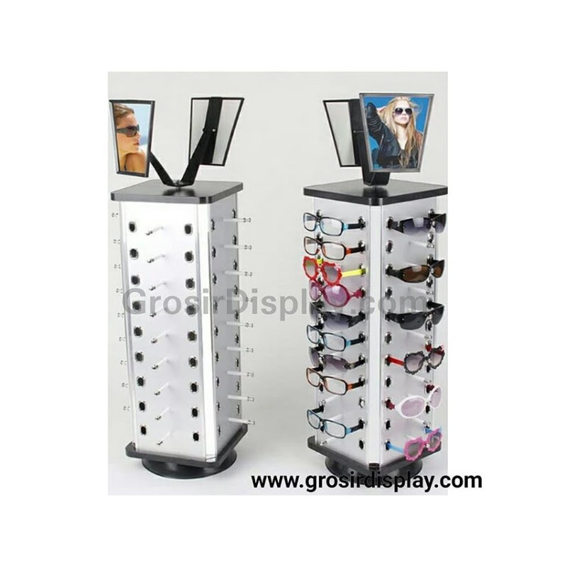  Rak Display Putar Berdiri Pajangan Kacamata Meja Persegi 9 
