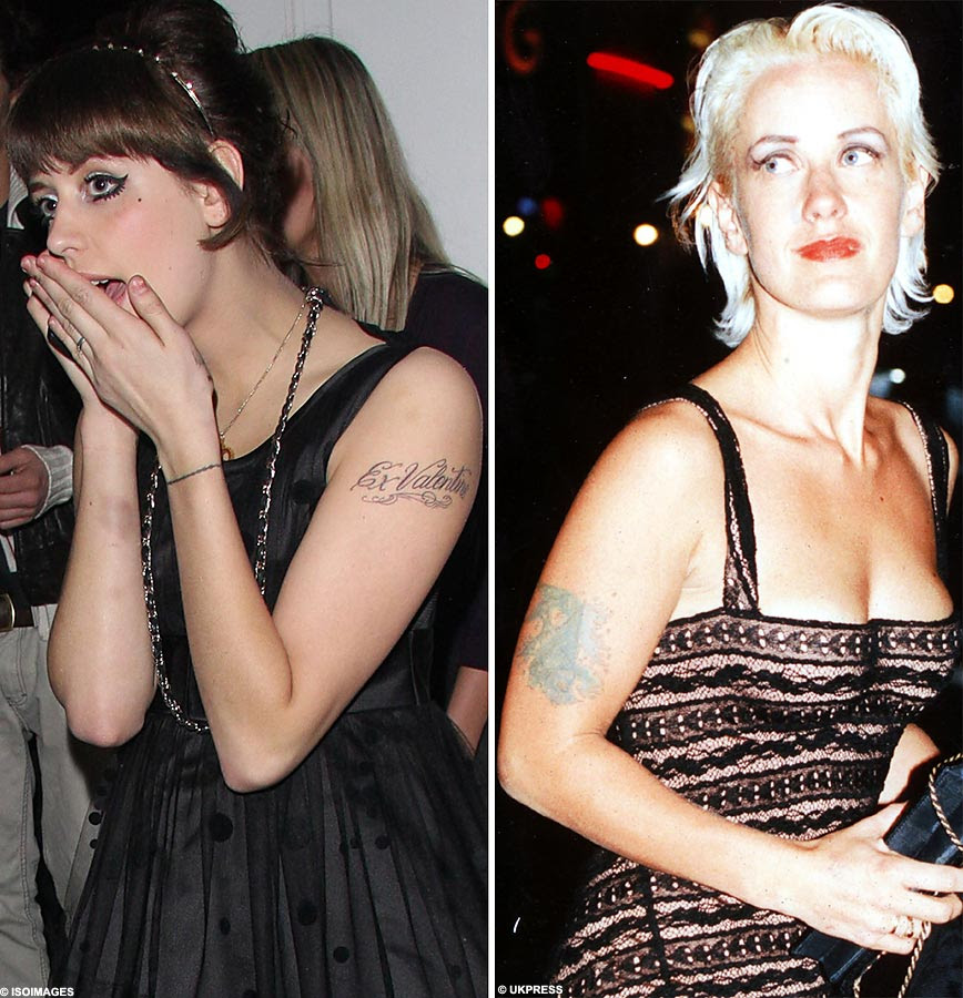  new ink on her upper arm, the same spot as her late mother's tattoo