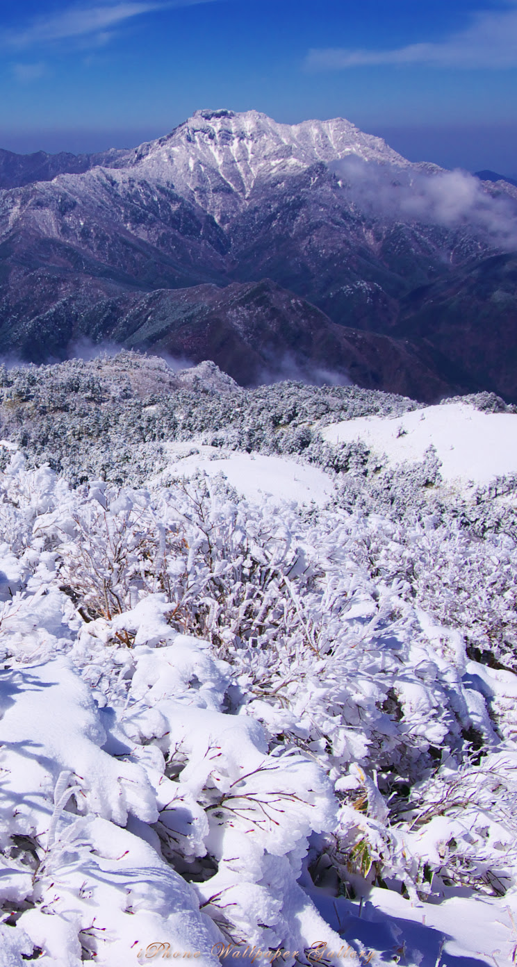 Iphone5 壁紙館 山岳写真 石鎚初冠雪 Iphone Wallpaper Alpine