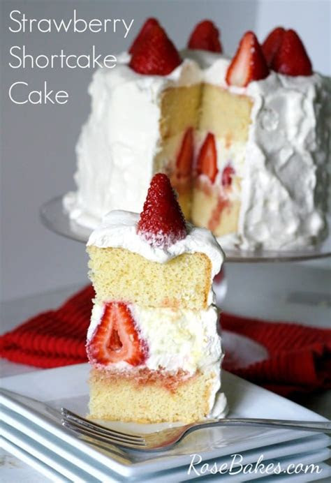 strawberry shortcake cake rose bakes