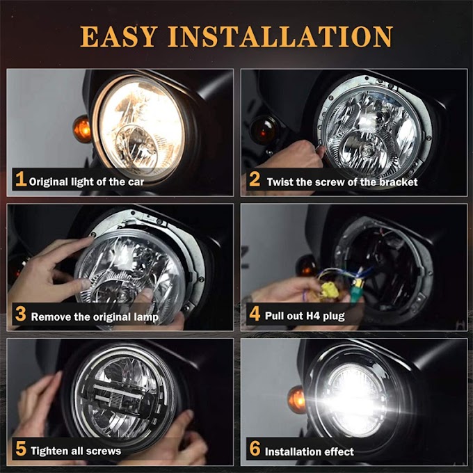 [Discount] 1pcs Motorcycle 7 inch LED Headlight for Yamaha Harley Touring Ultra Classic Electra Street Glide Road King Moto Headlamp