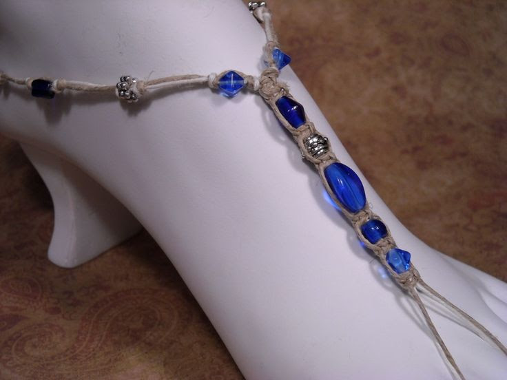 Barefoot Beaded Sandal Patterns | Deep Sky - Glass Beaded Barefoot ...